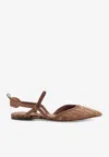 Fendi Women 'colibrì Lite' Brown Flat Slingback With All-over Ff Motif In Cotton Woman In Brown