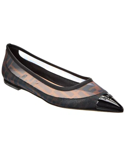 Fendi Agl Naomi Quilted Cap Toe Ballet Flat In Brown