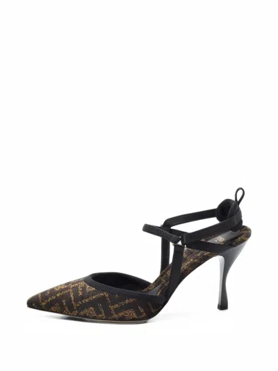 Pre-owned Fendi Colibrì Ff Monogram Pumps In Brown
