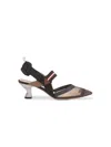 Fendi Tech Mesh Hummingbird Slingbacks Shoes In Blue