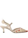 Fendi Colibri Lite Slingback In Beige Ff Mesh Women In White