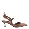Fendi Colibrì Lite Slingbacks In Ff Fabric In Brown