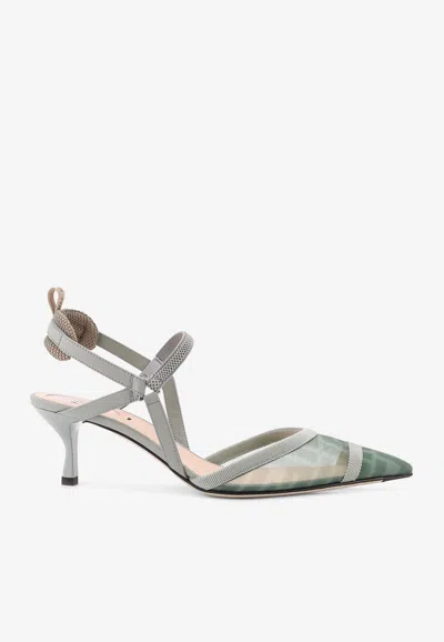 Fendi Colibrì Lite 55 Ff Mesh Pumps In Green