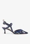 Fendi Dnu Inv  Ff Colibri Lite Medium Mesh & Leather Slingback Mule In Multi