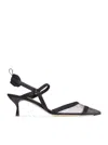 Fendi Colibri Ff Mesh Slingback Kitten-heel Pumps In Black