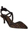 Fendi Medium-heel Black Chenille Slingbacks In Black