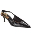 Fendi Colibri Lite Croc-embossed Patent Slingback Pump