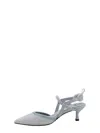 Fendi Light Blue Cotton Medium-heeled Slingbacks In Blue
