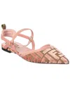 Fendi Colibri Lite Ff Jacquard Velvet Flat In Pink
