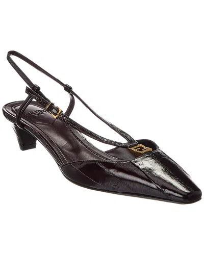 Fendi Colibri Lite Ff Jacquard Velvet Slingback Pump In Brown