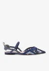 Fendi Colibri Lite Slingback Ballet Flats In Blue