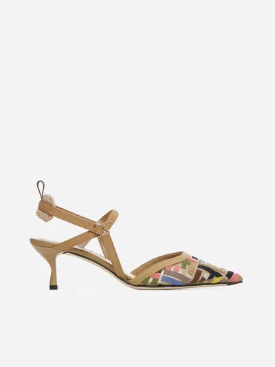 FENDI COLIBRI LITE FF MESH SLINGBACK PUMPS