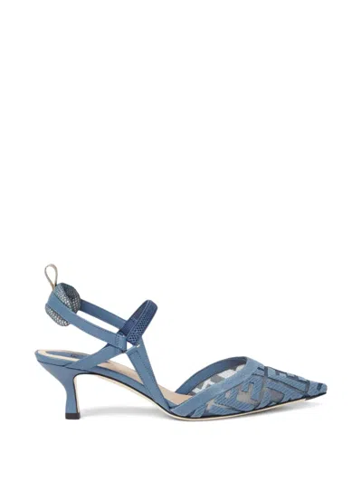 Fendi Colibrì Lite Ff-embroidered Heeled Pumps In Multi