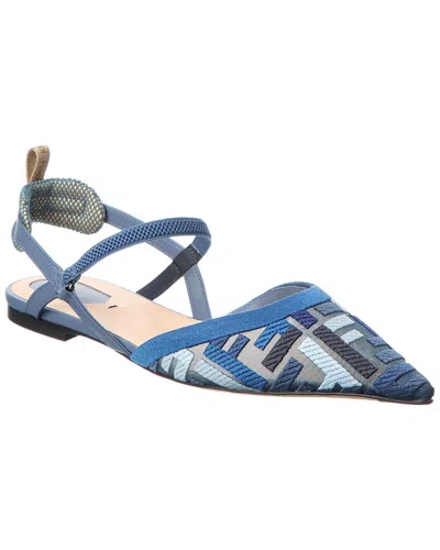 Fendi Colibri Lite Slingback Ballet Flats In Blue