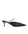 Fendi Black Leather Mules With A Medium Heel In Black