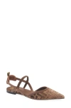 Fendi Women 'colibrì Lite' Brown Flat Slingback With All-over Ff Motif In Cotton Woman In Multi
