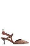 Fendi Ff Pattern Strap Pumps In Brown