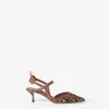 Fendi Colibri Lite Ff Jacquard Velvet Slingback Pump In Multi