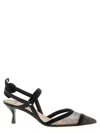 Fendi Women Ff Velvet Slingback In Brown