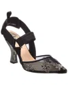 Fendi Colibri Mesh & Leather Slingback Pump In Black