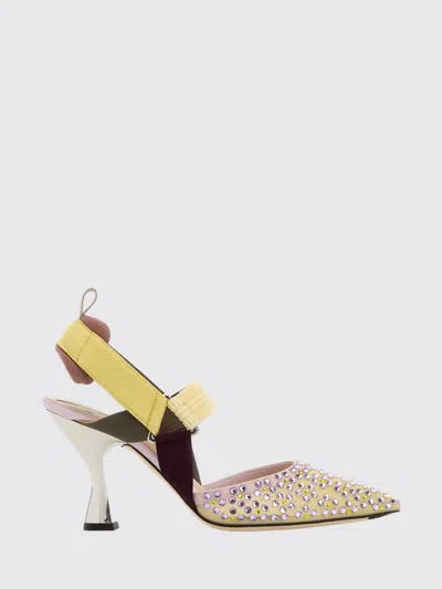 Fendi Mesh And Fabric Colibri Pumps With 8.5 Cm Heel In Multi