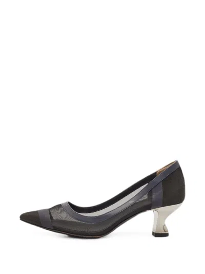 Pre-owned Fendi Colibri Mesh Pumps In Black