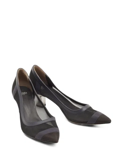 Pre-owned Fendi Colibri Mesh Pumps In Black