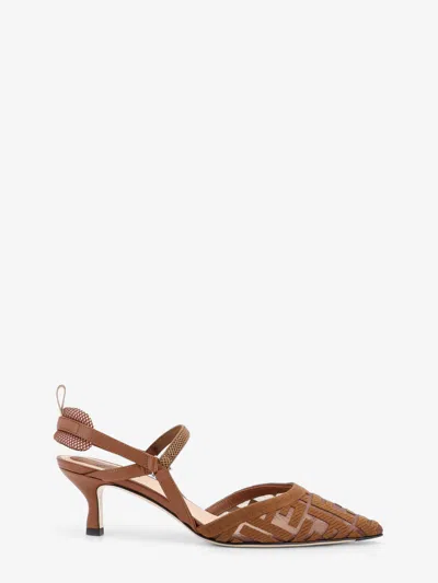 Fendi Colibri Mesh Pumps With Ff Embroidery In Black