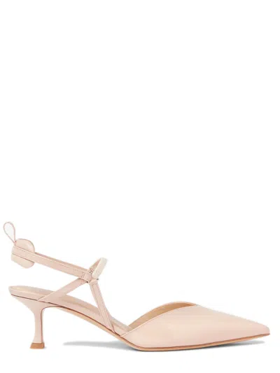 Fendi Colibri Patent Leather Medium-heeled Slingbacks In Neutral
