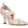 Fendi Colibri Pointed Toe Slingback Pump In Beige/silver