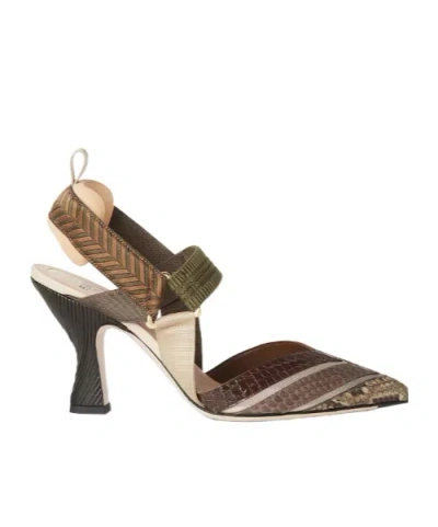 FENDI FENDI COLIBRÌ POINTED-TOE SLINGBACK PUMPS