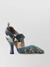 Fendi Colibrì Pumps With Curved Heel And Textured Fabric