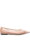 Fendi Colibri Ff Mesh Pointed Ballerina Flats