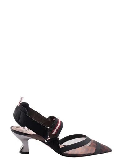 Fendi Tech Mesh Hummingbird Slingbacks Shoes In Multi