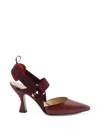 Fendi Slingback Pointed-toe Pumps In Red
