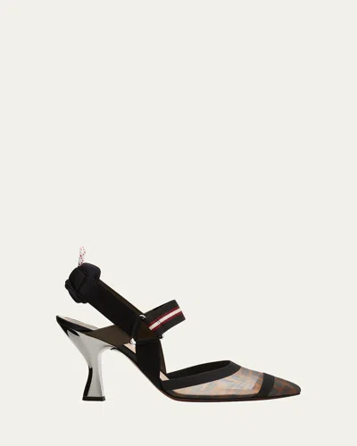Fendi Heels In Tab.m+n.bd.cr+ne Mil