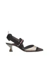 Fendi Colibrì Slingback Mid Heel In Multicolor Technical Mesh