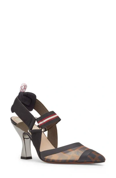 Fendi Colibri Slingback Pump In Black