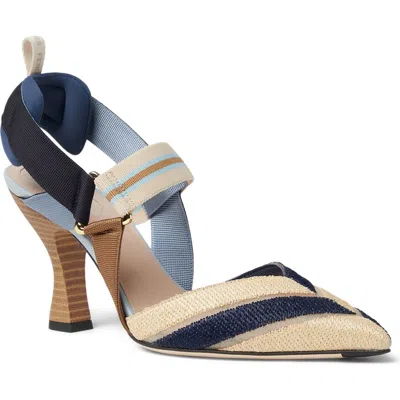 Fendi Colibri Slingback Pump In Blue