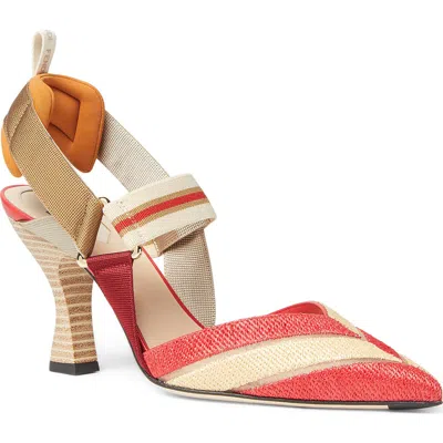 Fendi Colibri Slingback Pump In Multi