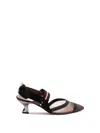 Fendi Tech Mesh Hummingbird Slingbacks Shoes In Blue