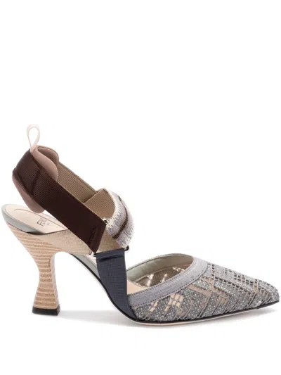 Fendi Colibri Slingback Pumps In Blue