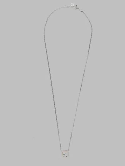 Fendi Ff-logo Silver-tone Brass Necklace