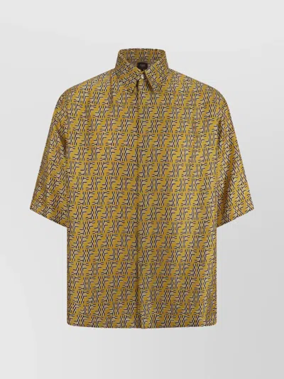 Fendi Ff Labyrinth Silk Shirt In Printed