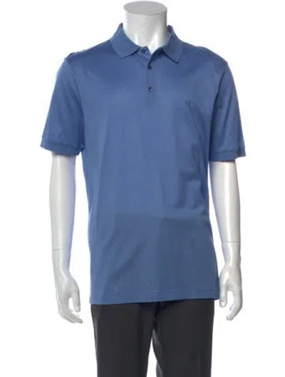 Pre-owned Fendi Collar Short Sleeve Polo Shirt In Blue