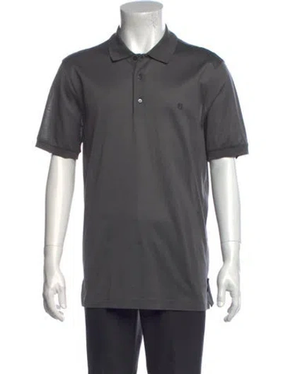 Pre-owned Fendi Collar Short Sleeve Polo Shirt In Grey