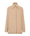 Fendi Collared Belted Coat In Nude