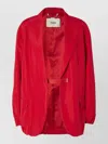 Fendi Collared Jacket Elasticated Cuffs Front Pockets In Red