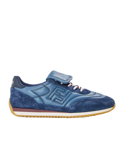 Fendi Kids' Color Block Low-top Trainers In Yellow