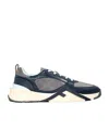 Fendi Flow Low-top Sneakers In Suede And Smooth Calf Leather In Black